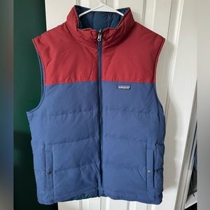 Patagonia Bivy Reversible Puffer Vest Red Blue Down Insulated